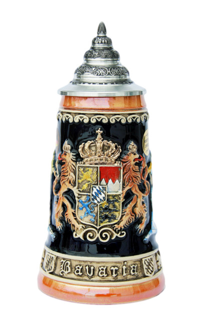 Bavaria Lion Crest German Beer Stein with 24K Gold Accents 200WB