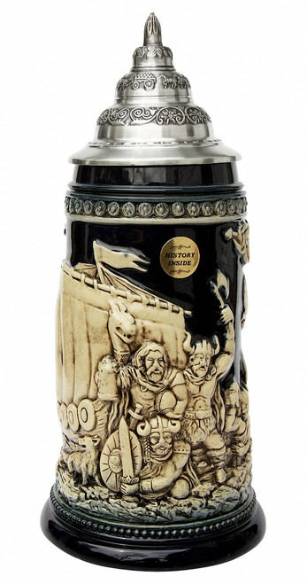 LIMITED-EDITION Leif Erikson Viking Warship German Beer Stein LIMITED-EDITION Leif Erikson Viking Warship German Beer Stein