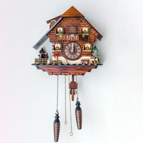 Heidelberg Musical Chalet German Quartz Cuckoo Clock with Platform Dancers by Trenkle Uhren GmbH Hermle® 45000