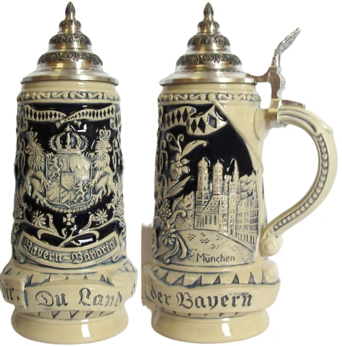 Blue/Cream Land of Bayern-Bavaria German Beer Stein 393/SG