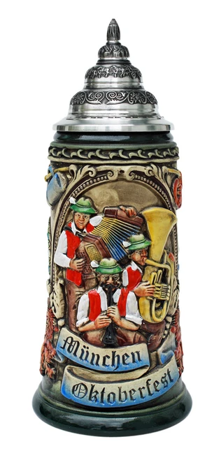 München Oktoberfest Oompah Band German Beer Stein, 0.75L 202/RU