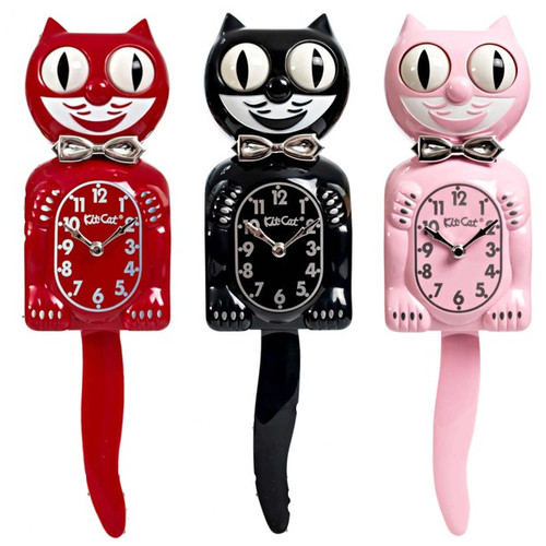 Red, Classic Black, and Pink Retro Kitchen Edition Kit-Cat Klocks®
