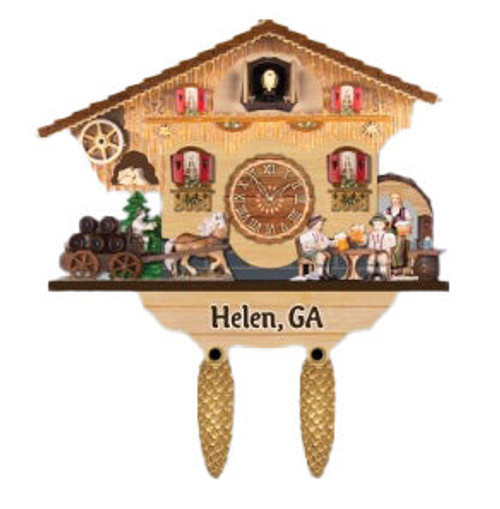 Oktoberfest Beer Harvest Helen, Ga 3D Cuckoo Clock Ceramic Magnet H5701MM