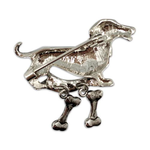 BACK Dachshund Oktoberfest with Dog Bone Charms Deluxe Hat Lapel Pin BACK Dachshund Oktoberfest with Dog Bone Charms Deluxe Hat Lapel Pin