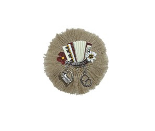 Accordion Oktoberfest with Charms Deluxe German Fringed Hat Lapel Pin 224PH Accordion Oktoberfest with Charms Deluxe German Fringed Hat Lapel Pin 224PH