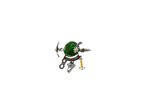 Alpine Hiker with Charms Germany Colorful Deluxe Lapel Hat Pin 385PH