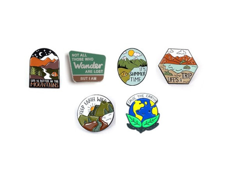 Outdoors Assorted Enamel Hat Pins
