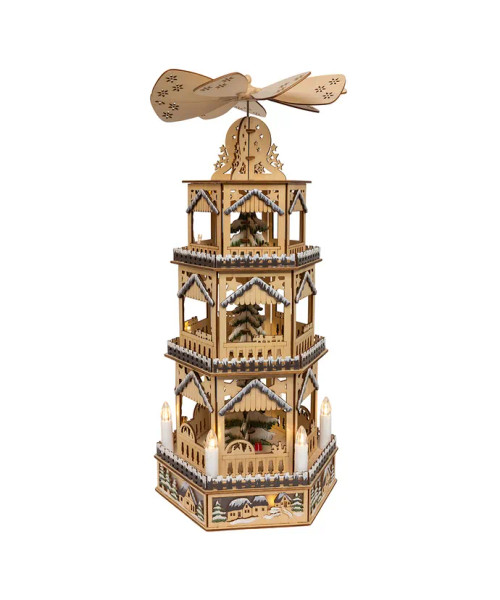 Kurt Adler LED lighted Christmas village table piece with snowy holiday details