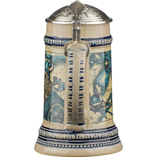 Leif Erikson World Map Beer Stein