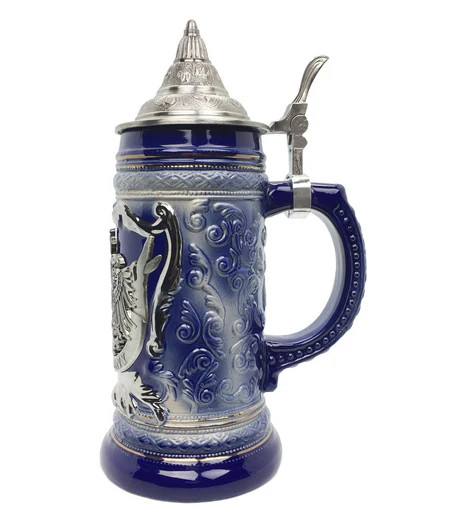Germany Medieval Imperial Eagle Blue Beer Stein