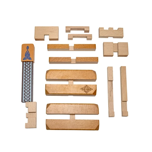12 wooden puzzle pieces