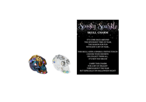 Spooky Sparkle Skull Pocket Charm and Poem Card EH75137