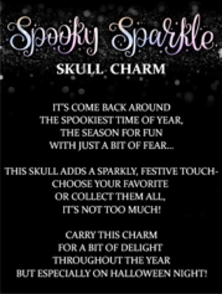 Spooky Sparkle Skull Pocket Charm