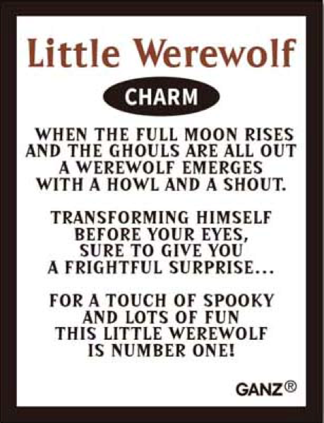 The Little Werewolf Poem Card
