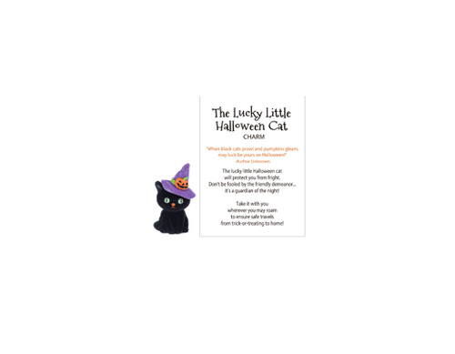 The Lucky Little Halloween Cat Pocket Charm and Poem Card EH75038