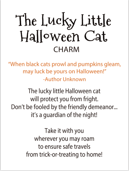 The Lucky Little Halloween Cat Poem Card