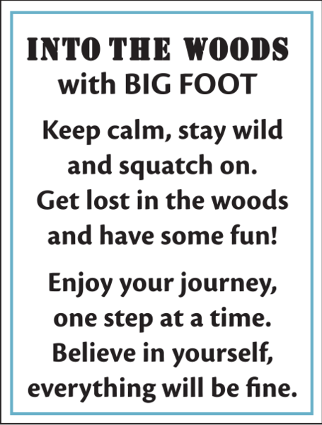 Into the Woods with Bigfoot Poem Card
