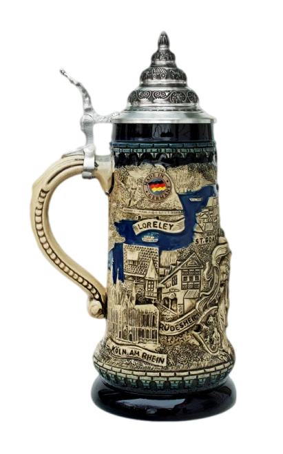 Rhein River Panorama Limited-Edition German Beer Stein