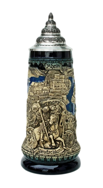 Rhein River Panorama Limited-Edition German Beer Stein 1112/BLE