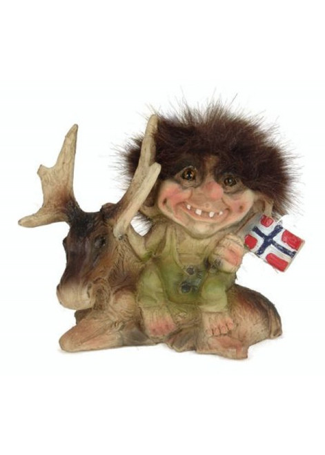 Troll with Moose and Norwegian Flag 064