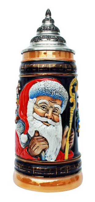 Silent Night Old-World Santa 24K Gold Limited-Edition German Beer Stein 04