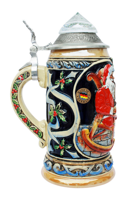 Santa with Silent Night Chapel Crystal Limited-Edition German Beer Stein