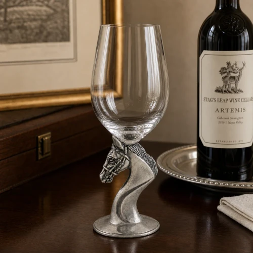 Equestrian Pewter Wine Glass H444EQ