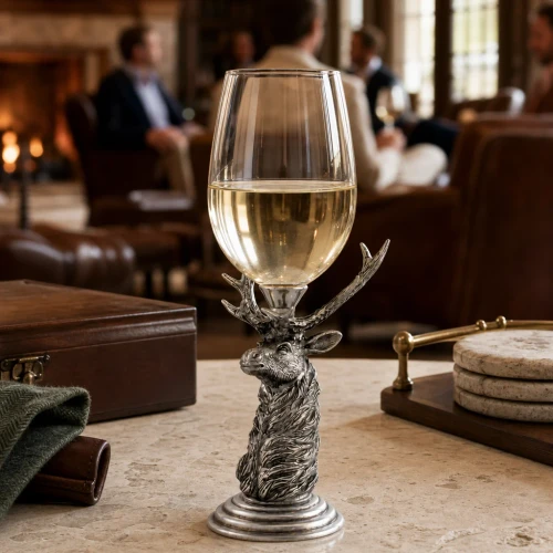Elk Head Pewter Bordeaux Wine Glass G1442T-1