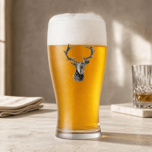 Features a bold, wildlife-inspired elk head that embodies rustic lodge style
