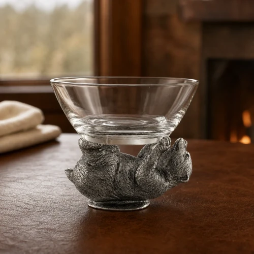 Lovingly hand-finished from pure Vagabond House pewter and clear glass, showcasing exquisite detail.