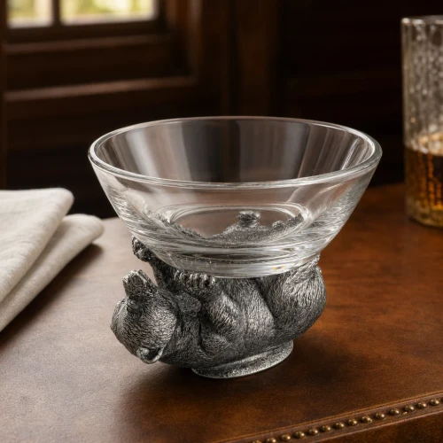 Features a charming American Black Bear, adding warmth and nature-inspired elegance to your table.