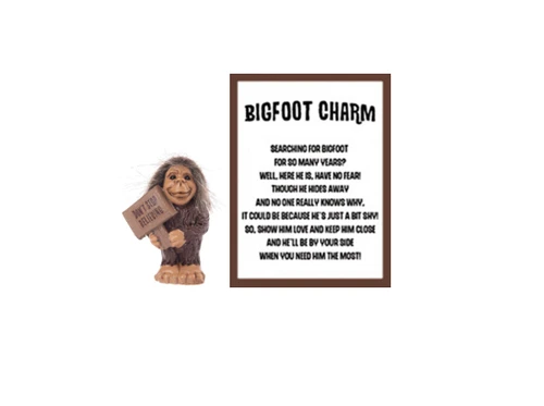 Don't Stop Believing Bigfoot Pocket Charm and Poem Card ER75719