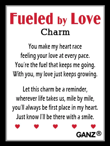 Fueled by Love Race Car Poem Card