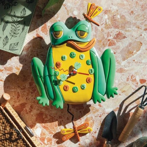 Hop to It Frog Wall Clock by Michelle Allen