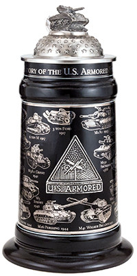 History of U.S. Armored Forces Stein Limited-Edition German Beer Stein 0.75L 6310