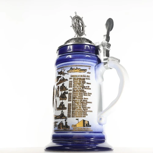 History of the U.S. Navy with USN Wheel Lid Limited-Edition German Beer Stein
