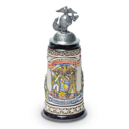 U.S. Marine Corps Beer Stein with EGA Pewter Lid