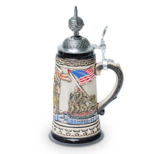 U.S. Marine Corps Beer Stein with EGA Pewter Lid