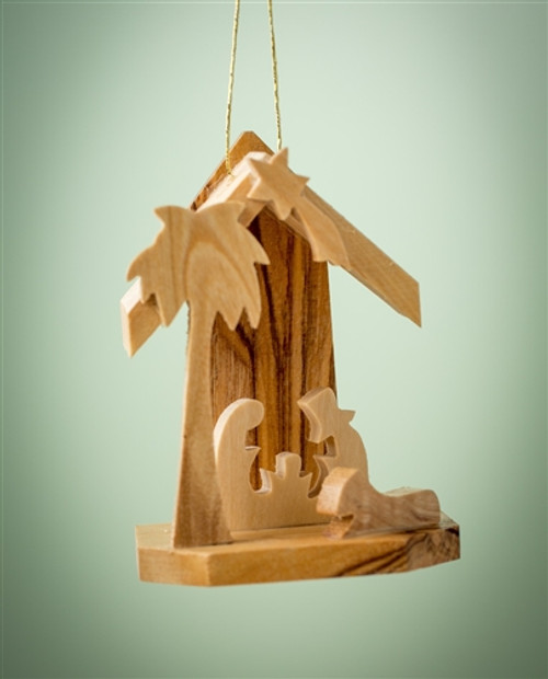 Mini Nativity Olivewood Grotto Ornament Mini Nativity Olivewood Grotto Ornament