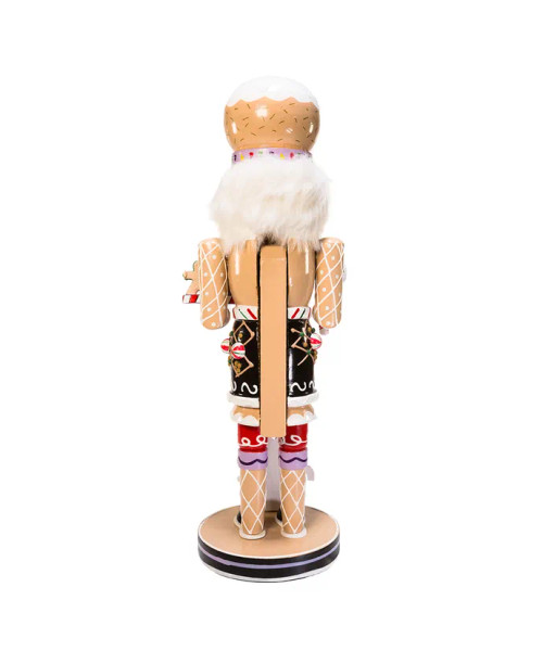 Part of the Kurt S. Adler's Nutcracker Collection || Features wooden leaver on back that moves up and down to open and close the mouth. || Wooden Chocolate Gingerbread Nutcracker with Peppermints, 16" C1027 Part of the Kurt S. Adler's Nutcracker Collection || Features wooden leaver on back that moves up and down to open and close the mouth. || Wooden Chocolate Gingerbread Nutcracker with Peppermints, 16" C1027