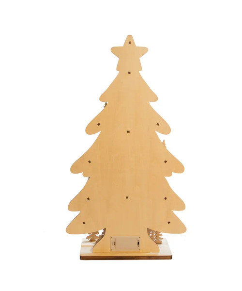 LED Light-Up Wooden Christmas Tree with Multi-Level Village Centerpiece JEL0962 LED Light-Up Wooden Christmas Tree with Multi-Level Village Centerpiece JEL0962