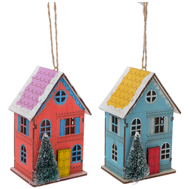 Snowy Day House Christmas Ornaments by GANZ MX192360