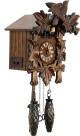 Partial side view of Traditional Quartz Cuckoo Clock with OFF and MUSIC ON/OFF buttons
