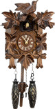 Front view of the Traditional 1 Bird/5 Leaf Musical German Quartz Cuckoo Clock