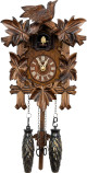 Front view of the Traditional 1 Bird/5 Leaf Musical German Quartz Cuckoo Clock