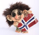 Original NyForm Trolls from Norway ON SALE! || Troll Holding Norwegian Flag #024 || Lindenhaus Imports in Helen, Ga