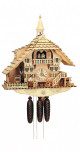 Schneider Dual Sawmill + Woodchopper Musical 8-Day Chalet with Bell Tower and Natural Wood Finish German Cuckoo Clock 8TMT 1071/0