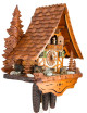 Pouncing Bears Musical 8-Day White Chalet with Black Forest Trees German Cuckoo Clock 8TMT 2653/9