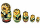 FRONT:  5 cleverly detailed depiction of five Jewish men from an Orthodox tradition. || 5-Piece Vintage Orthodox Rabbi Matryoshka, 6" Nesting Doll 250059 / GC-31