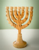 Genuine Olivewood from Israel ON SALE | Hand-Carved Menorah, 5" | Lindenhaus Imports in Helen, Ga